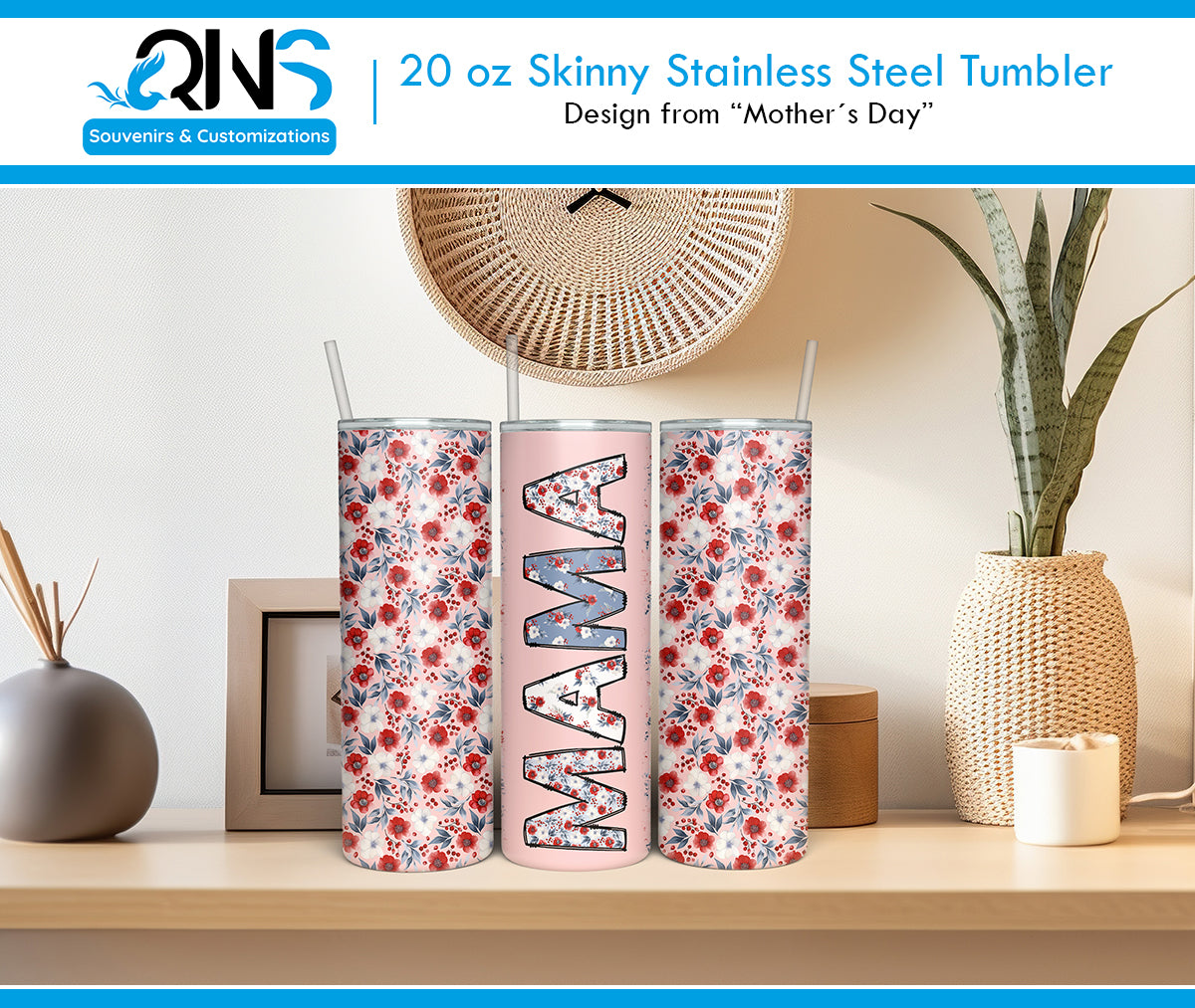 Tumblers con Diseño "MOMMY Y MAMA"