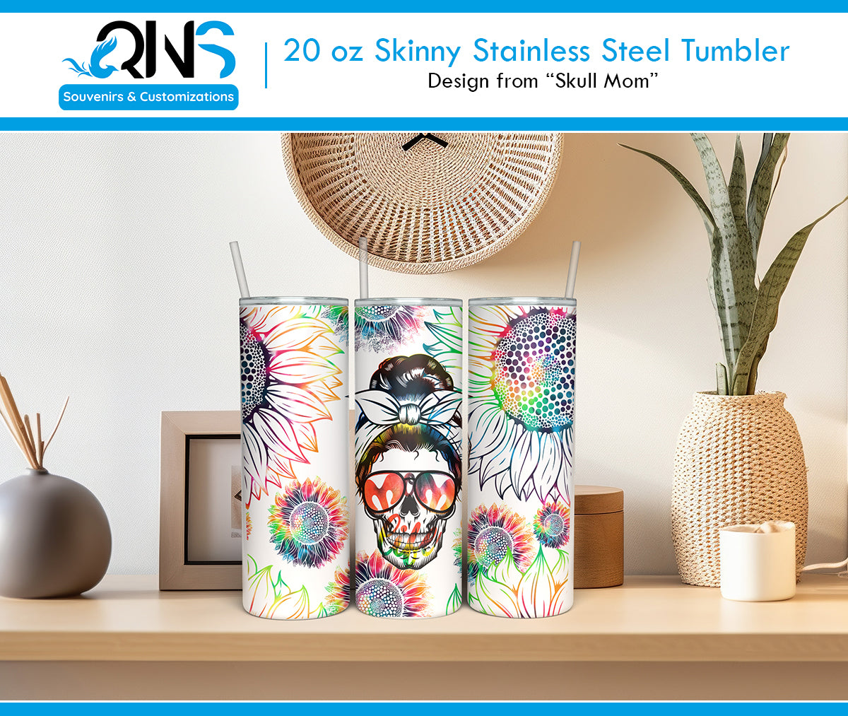 Tumbler "Skull Mom": Funcionalidad con un toque rebelde 💀