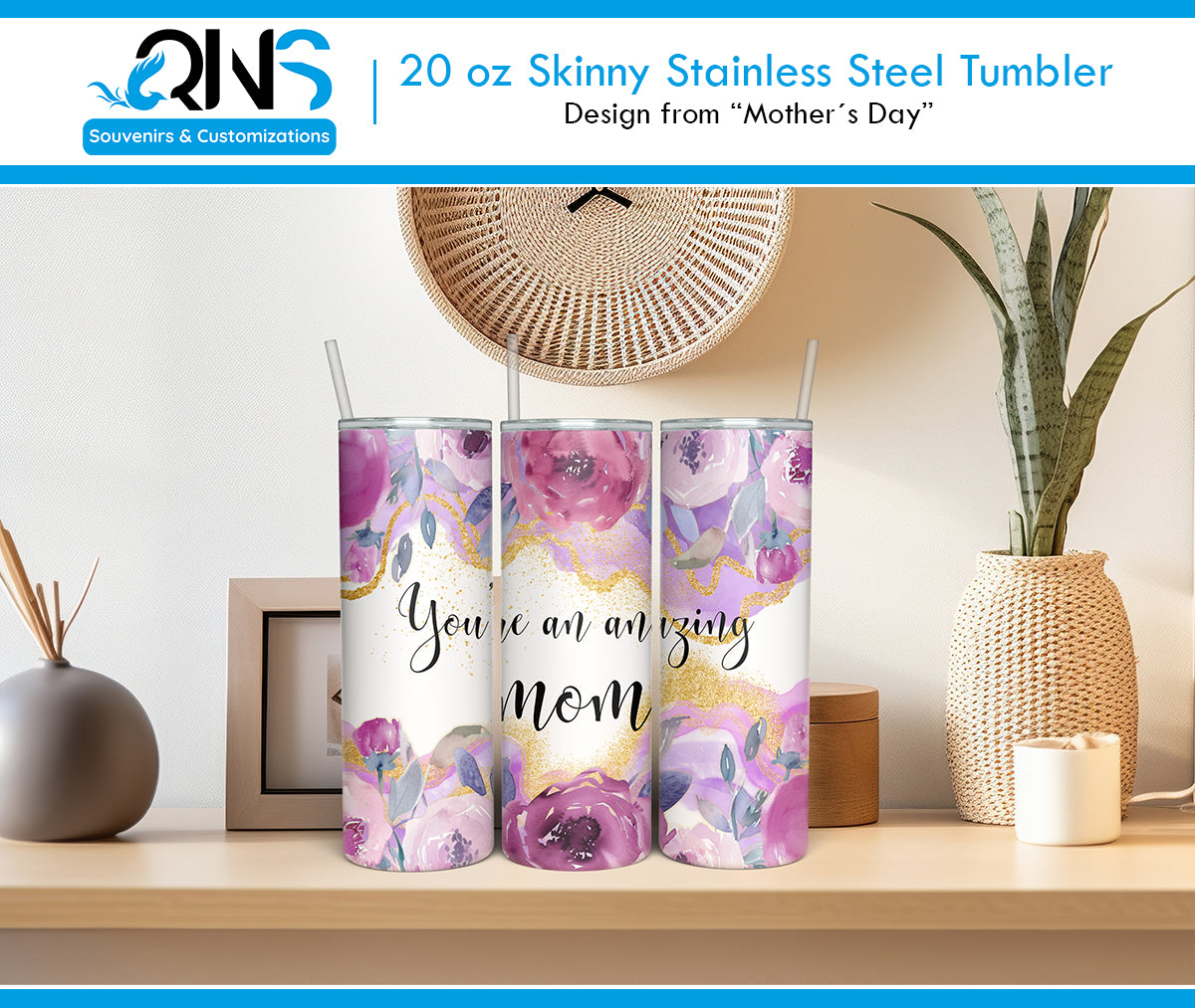 Tumblers with "YOU ARE AMAZING MOM" Design