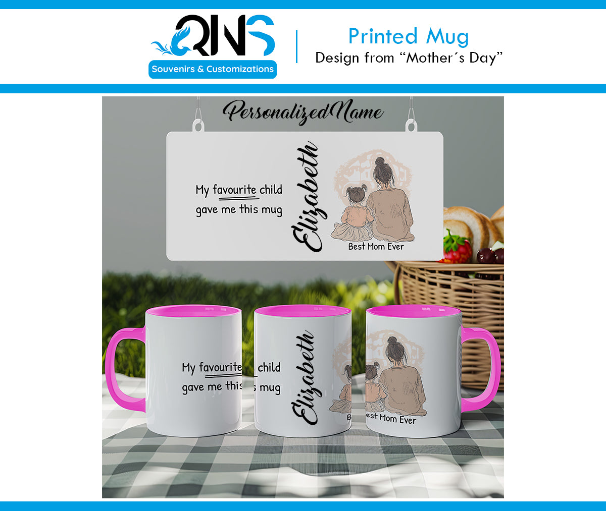 Mug with "BEST MOM EVER" design
