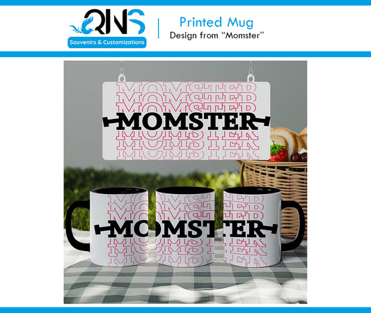 Mugs with "MOMSTER" design