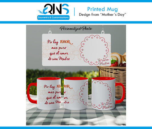 Mug with "THERE IS NO PUREST LOVE" Design with Personalized Photo