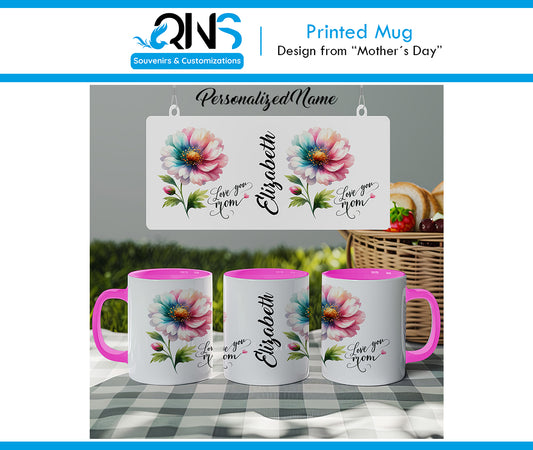 Mug with "LOVE YOU MOM" Design with Name