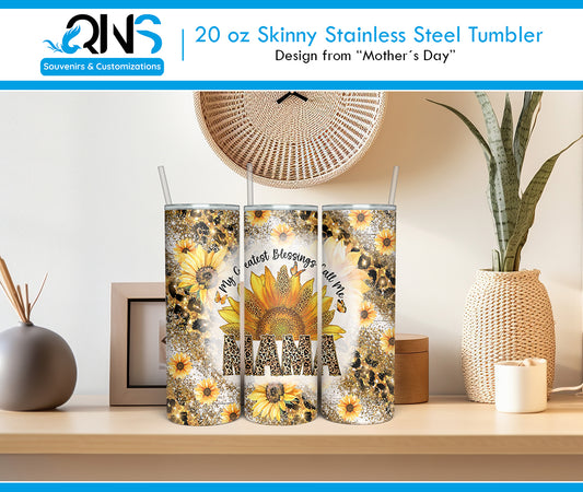 Tumblers con Diseño "MAMA SUNFLOWER"