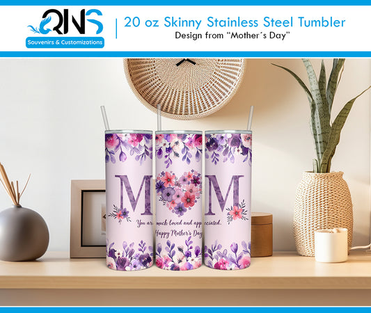 Tumblers con Diseño "MOM Y FRASE"