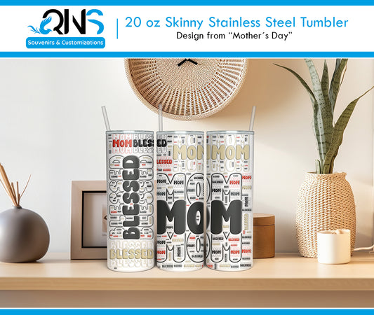 Tumblers con Diseño "BLESSED MOM"