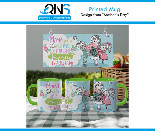 Mug with "MY FAVORITE PLACE IS BY YOUR SIDE" design