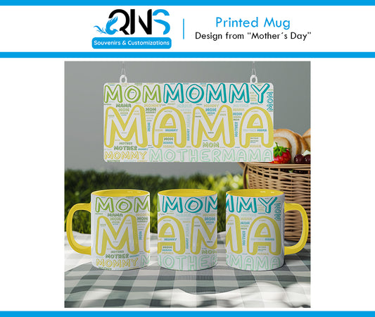 Mug with "MOM MOMMY MAMA" design